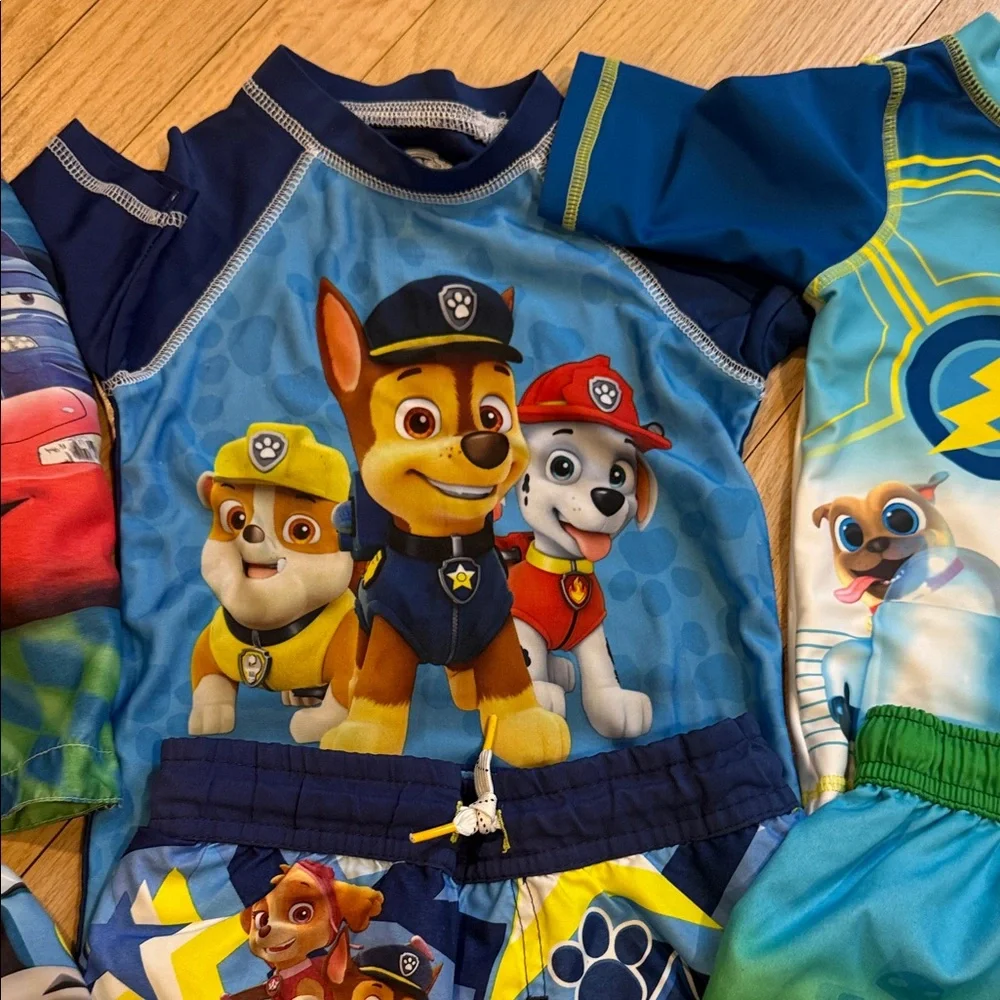 Cartoon Character Swimwear Set Bottoms and Tops